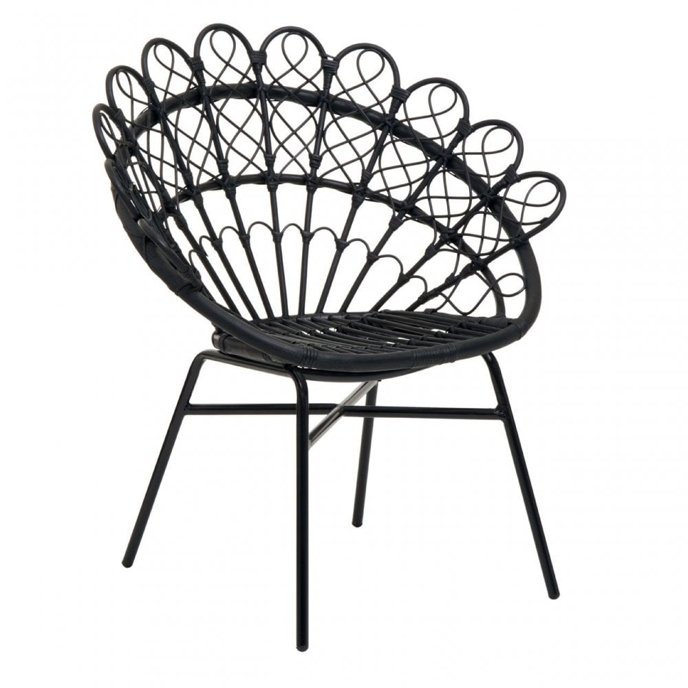 Java Black Rattan Peacock Chair