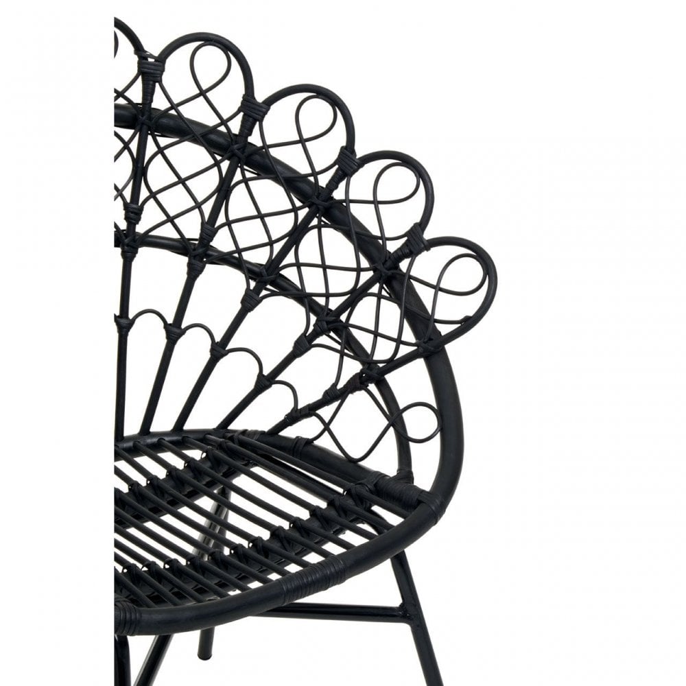 Java Black Rattan Peacock Chair