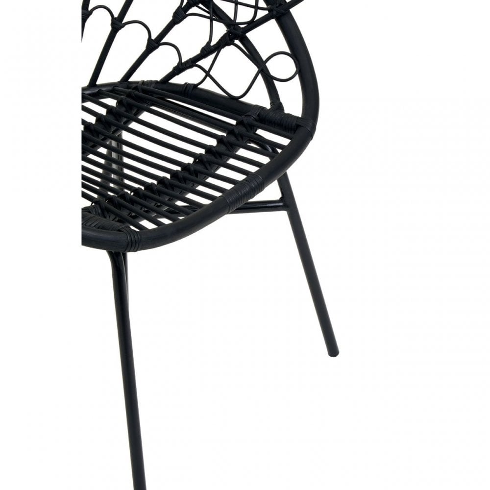 Java Black Rattan Peacock Chair
