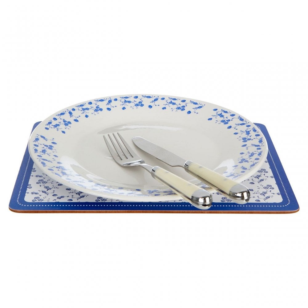 Blue Rose Placemats - Set Of 4