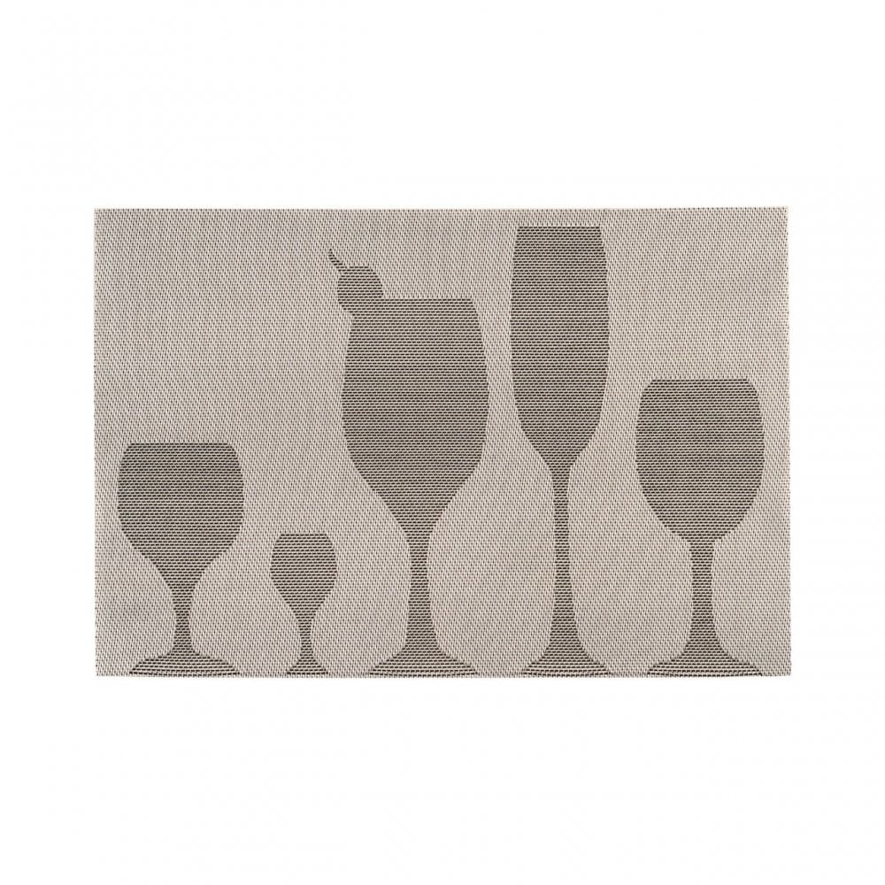Silver Pvc Stemware Design Placemats - Set Of 4