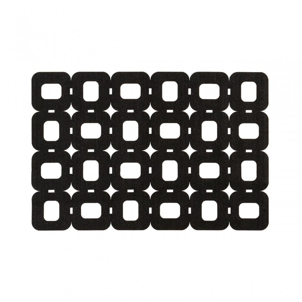 Black Felt Block Design Placemats