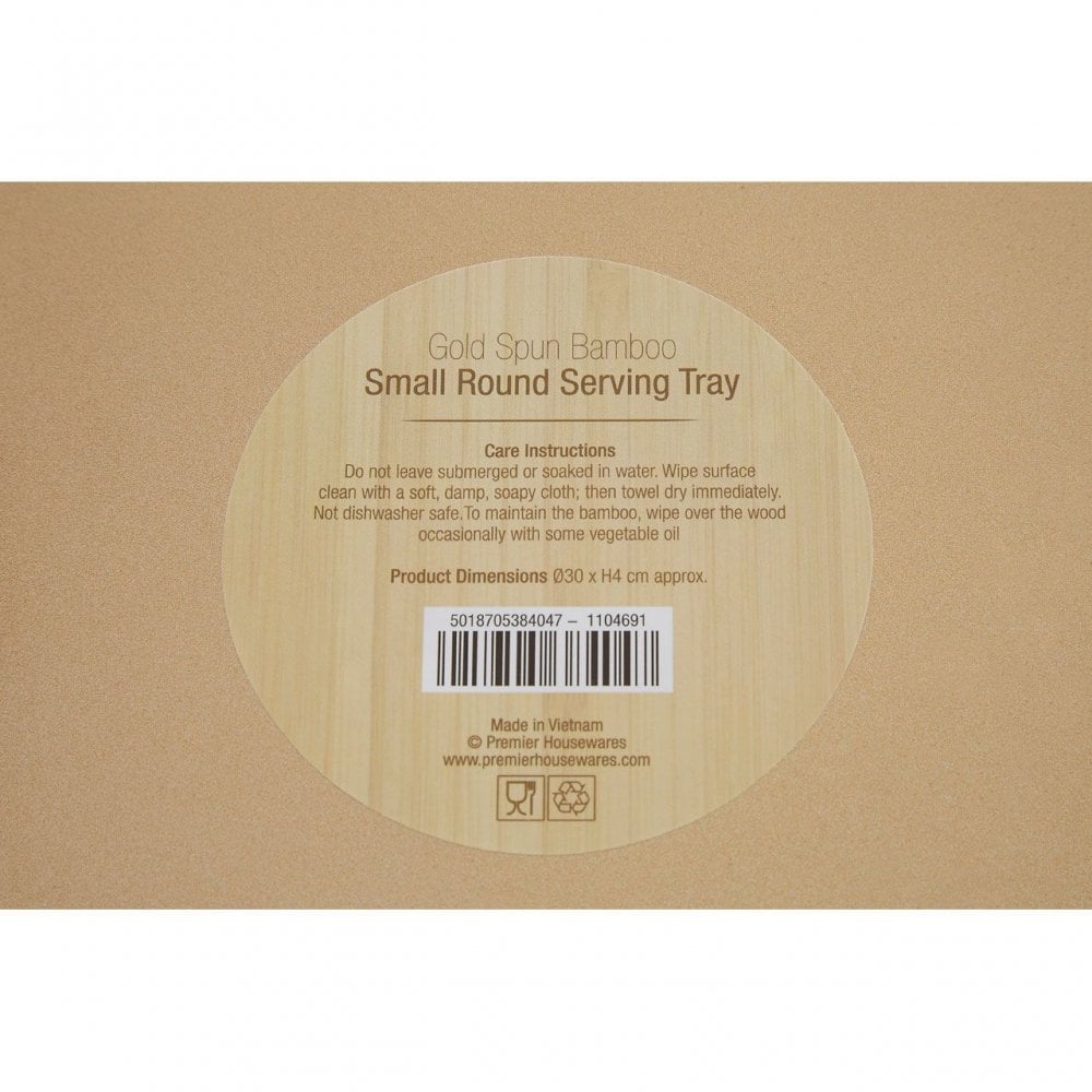 Kyoto Small Round Gold Serving Tray