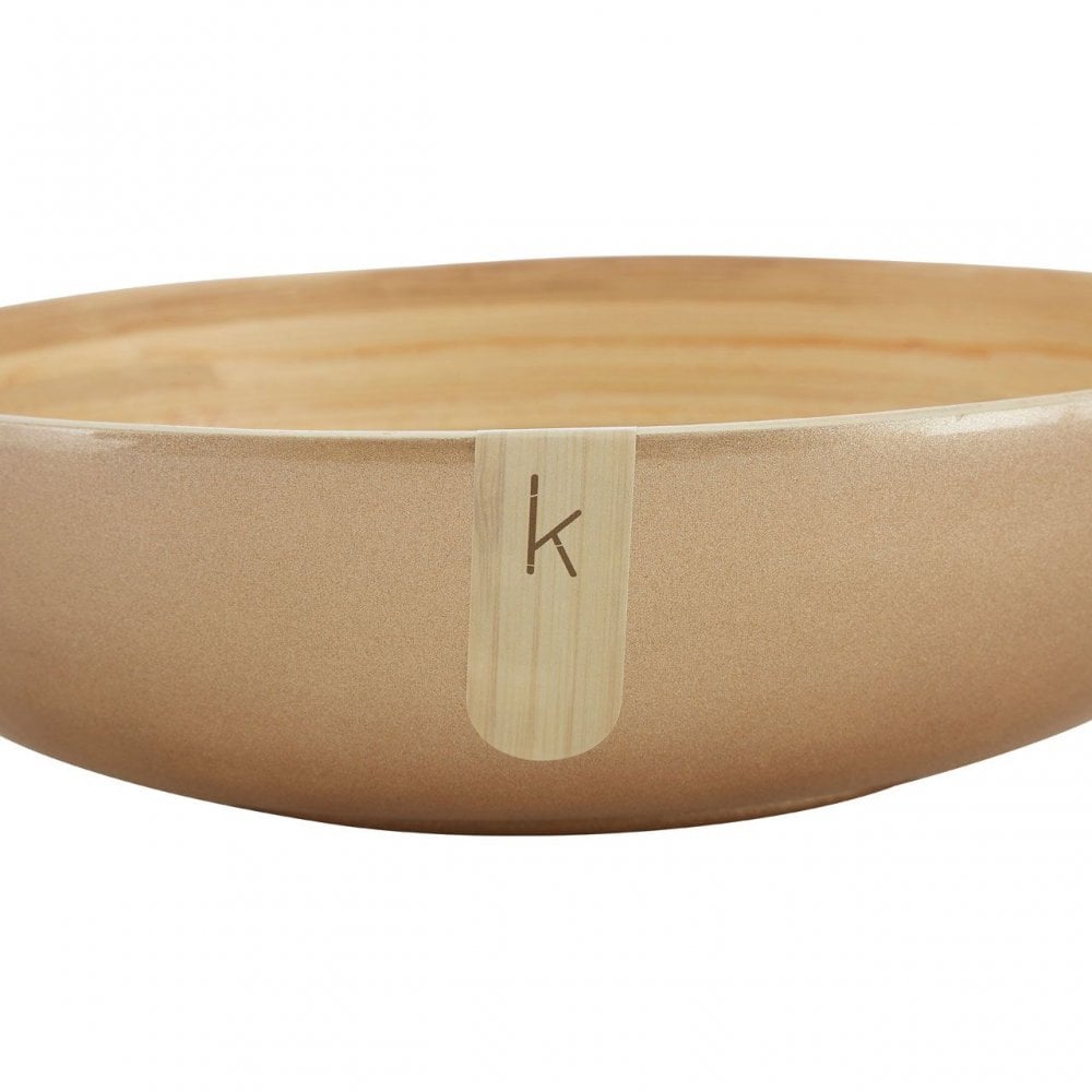 Kyoto Gold Salad Bowl With Raised Edges