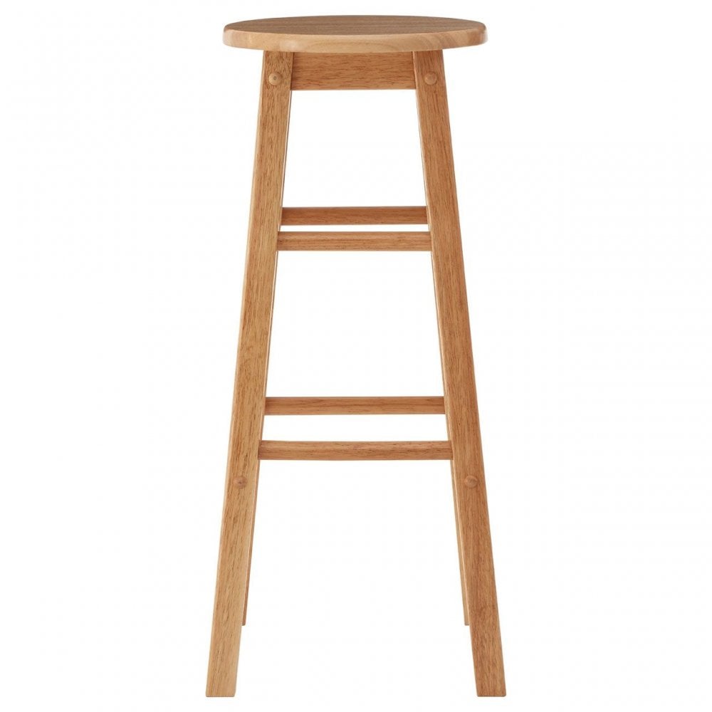 Natural Tropical Hevea Wood Tall Bar Stool