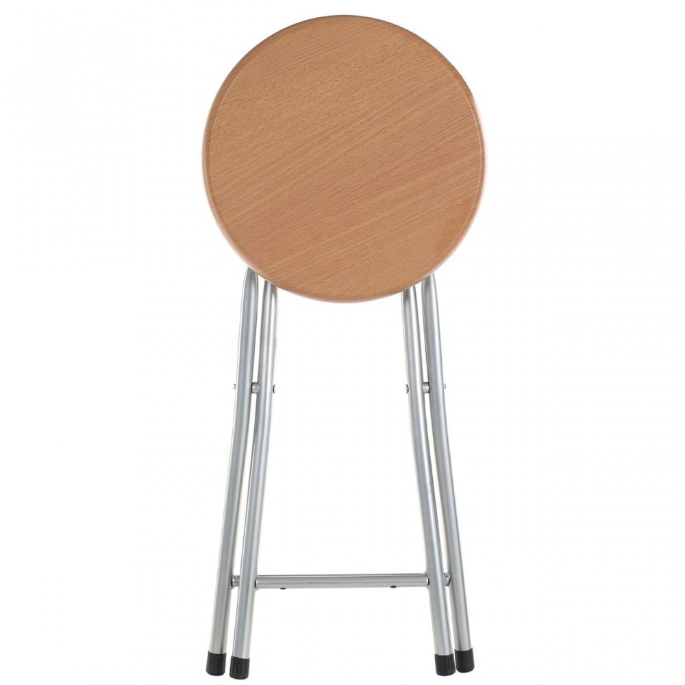 Wood Veneer Seat Folding Stool