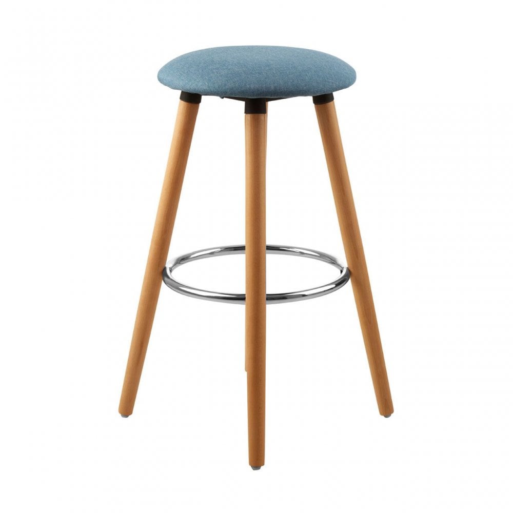 Stockholm Blue Round Bar Stool