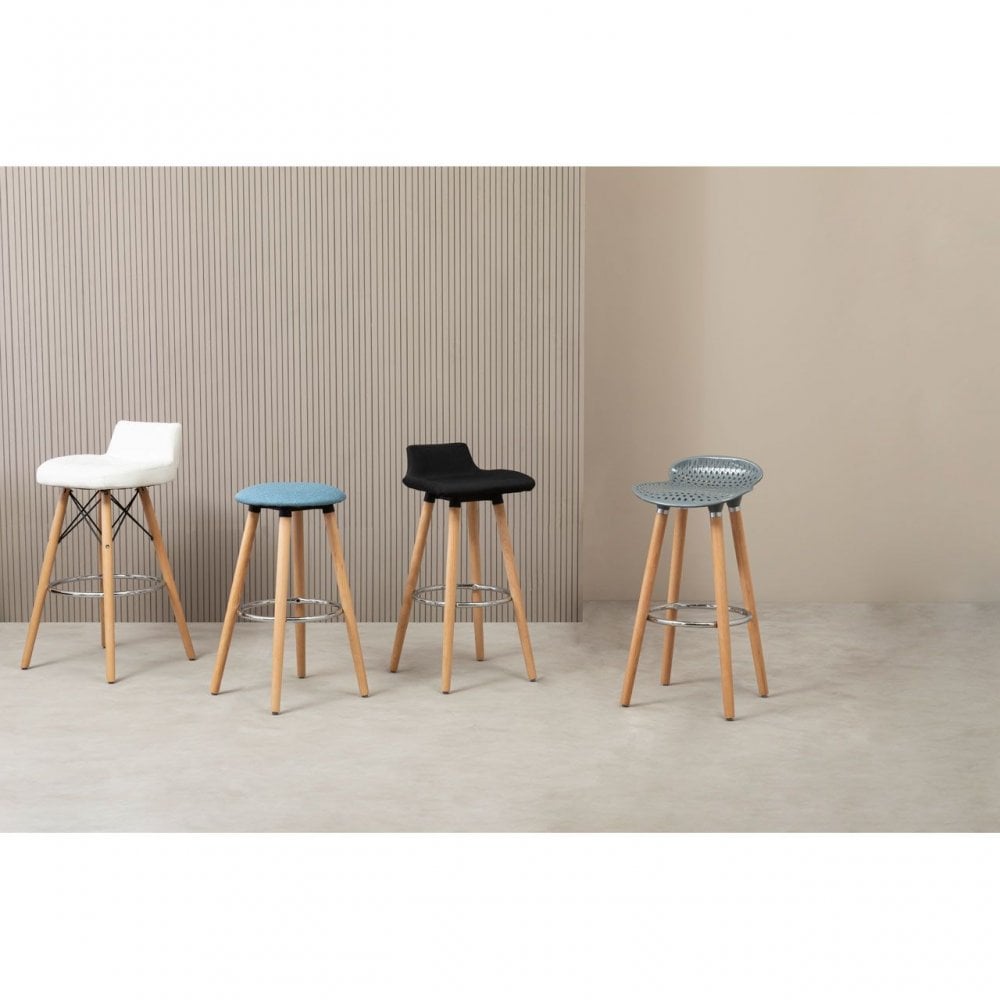 Stockholm Blue Round Bar Stool