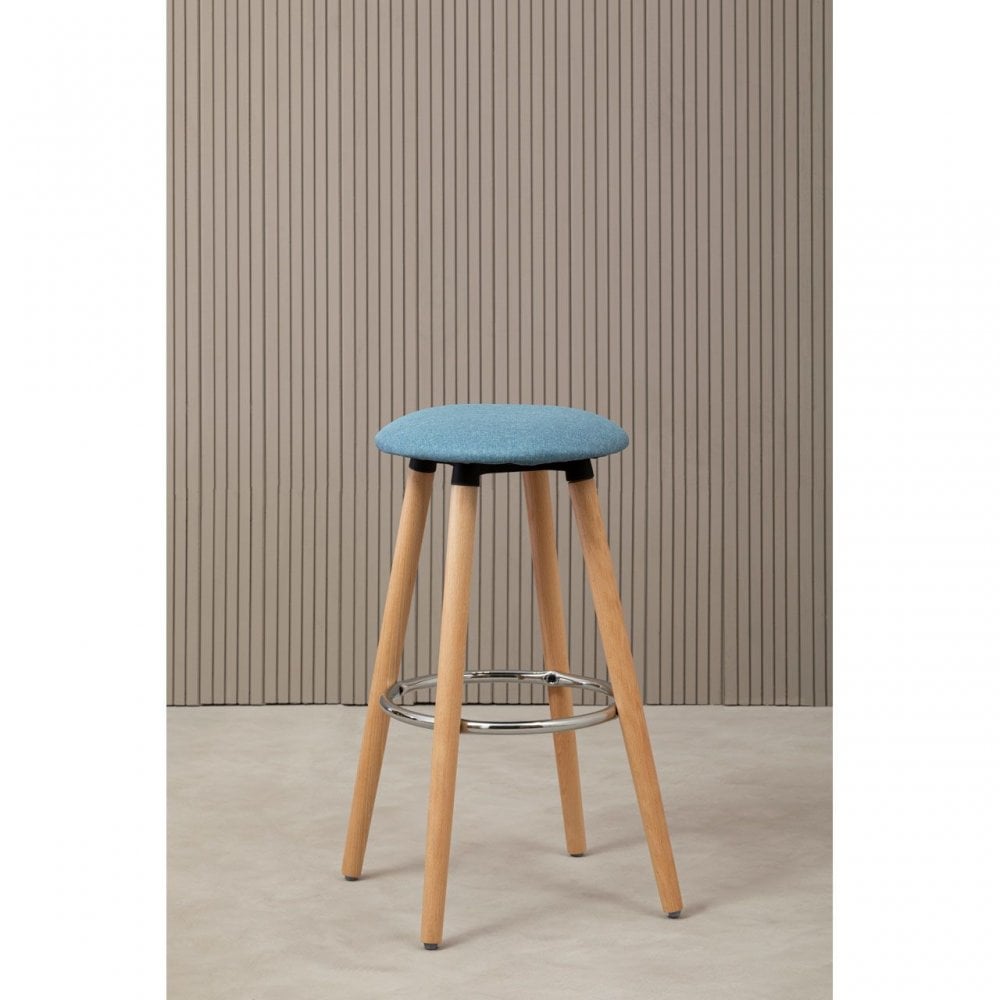 Stockholm Blue Round Bar Stool