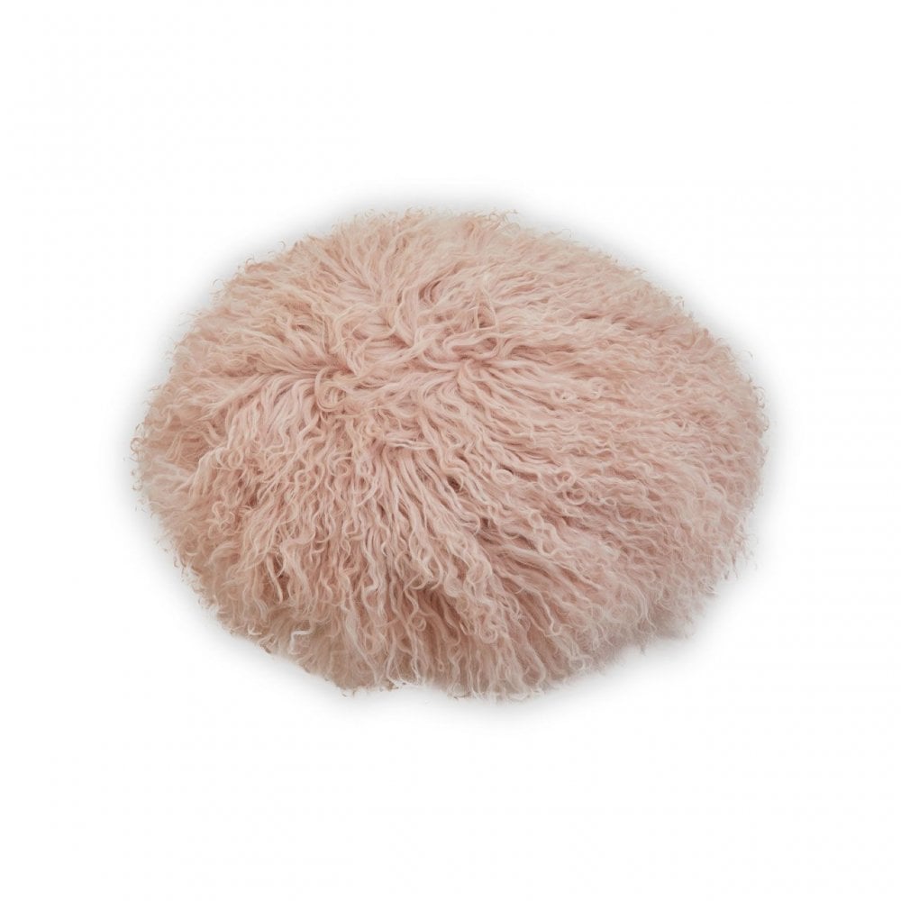 Bosie Round Pink Fur Cushion