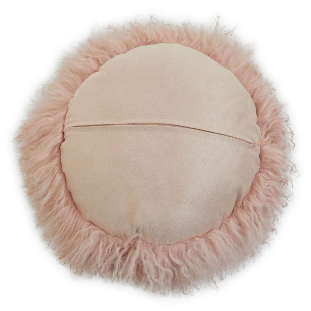 Bosie Round Pink Fur Cushion