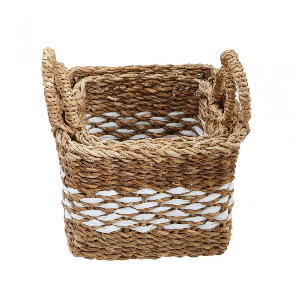 Set Of Two Square Seagrass Baskets
