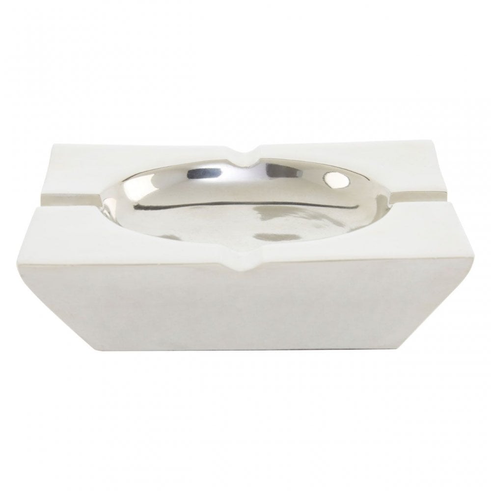 Nickel Finish Square Ashtray