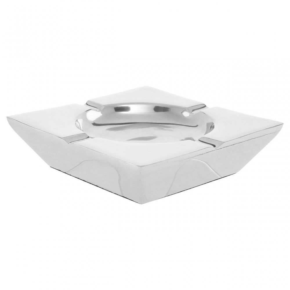 Nickel Finish Square Ashtray