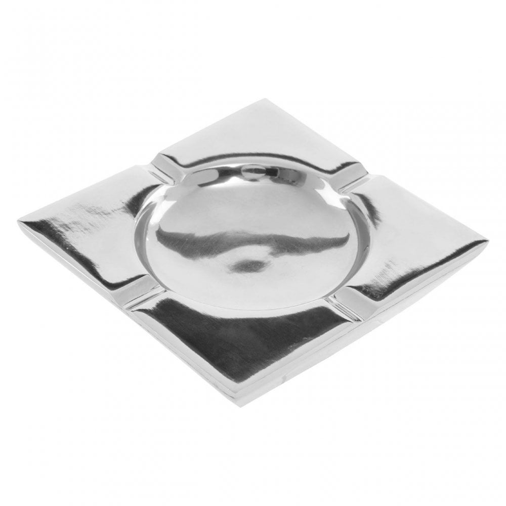 Nickel Finish Square Ashtray