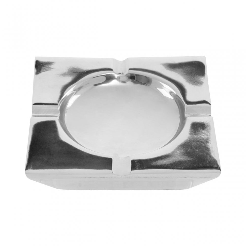 Nickel Finish Square Ashtray