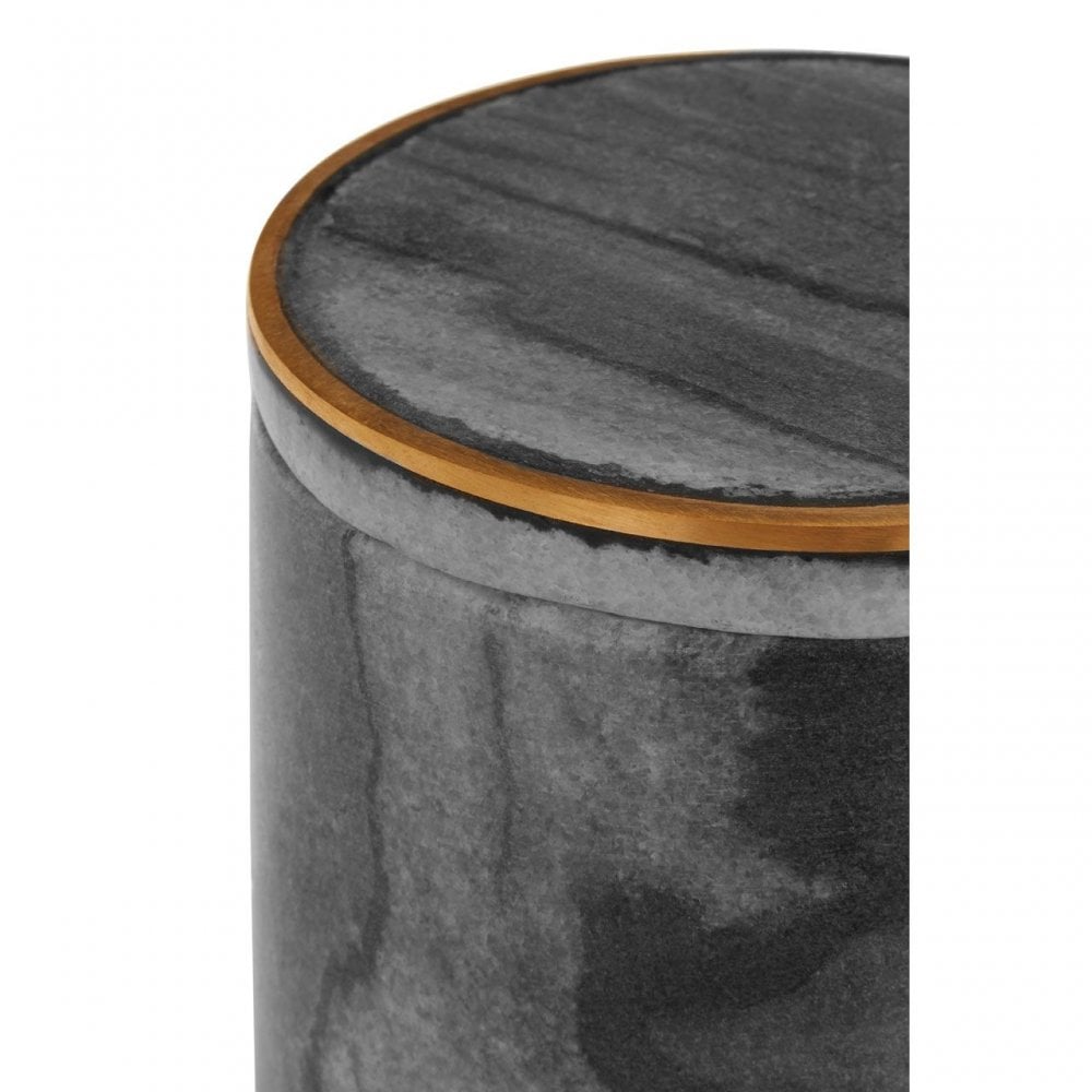 Grey Marble Brass Storage Pot
