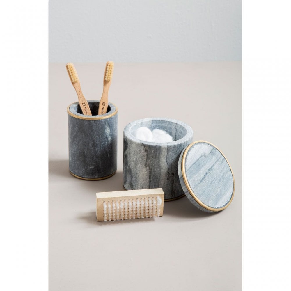 Grey Marble Brass Tumbler