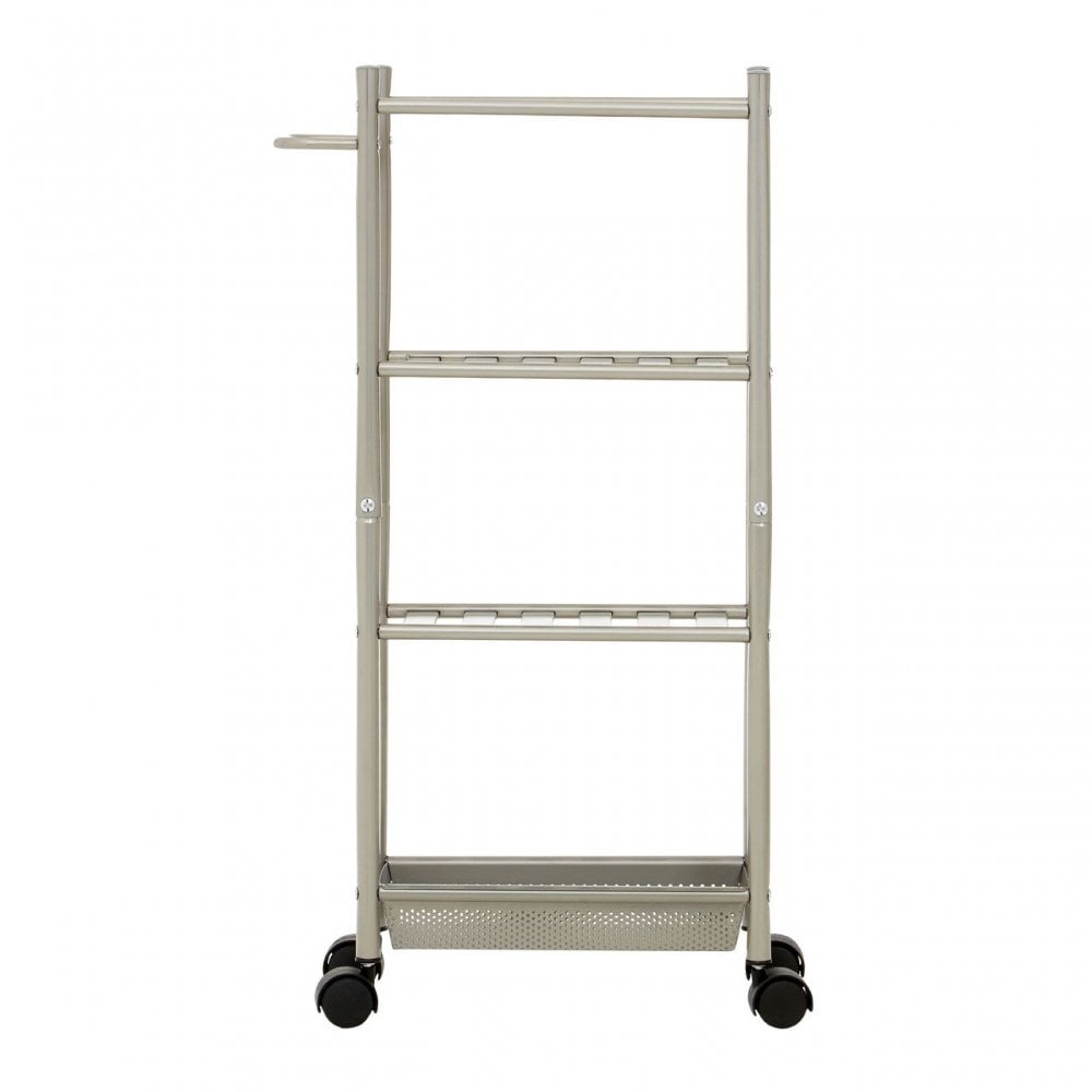 4 Tier Trolley Brush Nickel With Basket