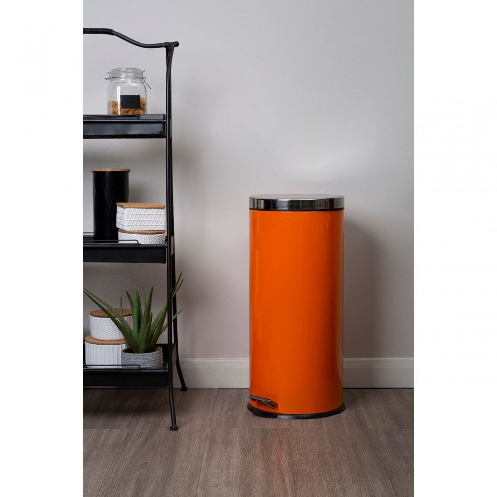 Orange Pedal Bin - 30 Ltr