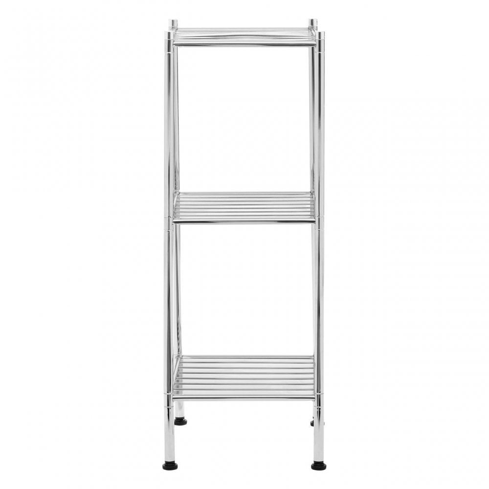 3 Tier Chrome Shelf Unit With Rubber Feet