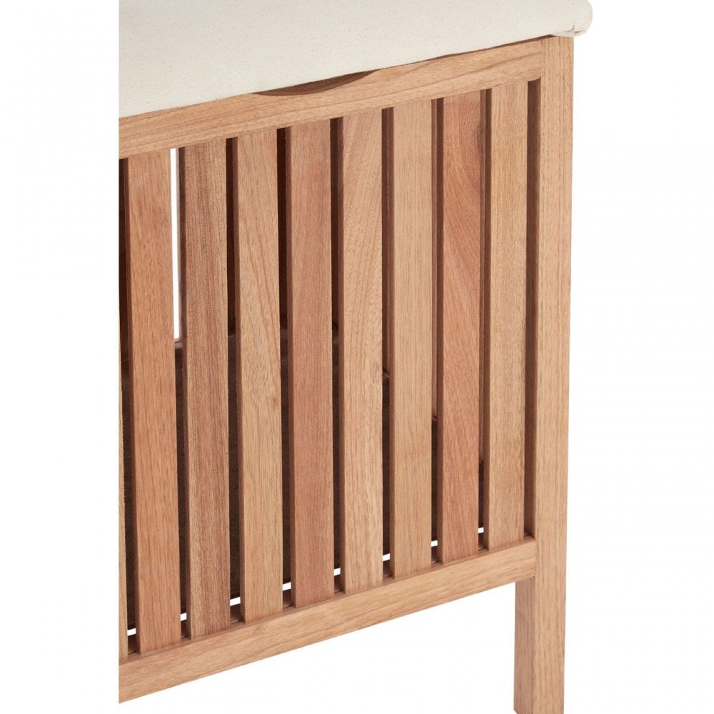 Walnut Wood Storage Stool With Seat Pad