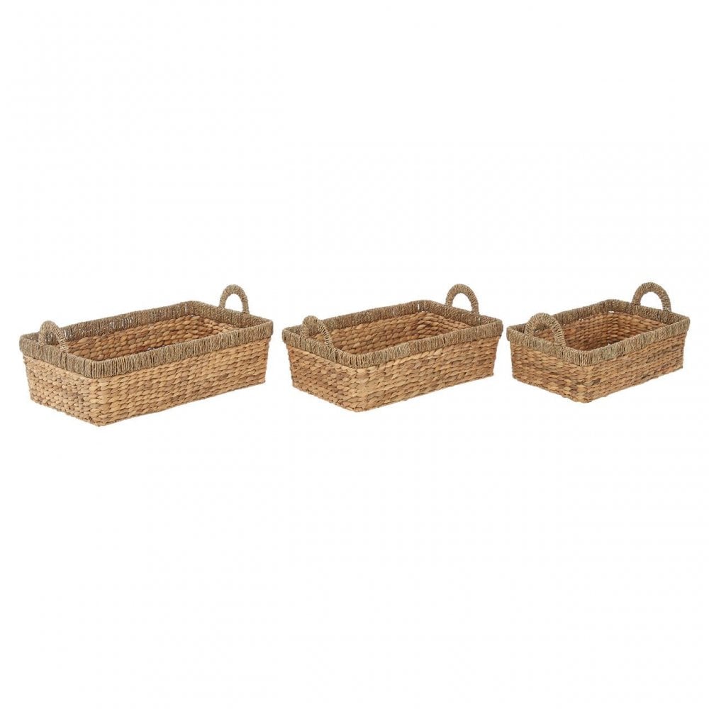 Double Seagrass Rim Storage Baskets