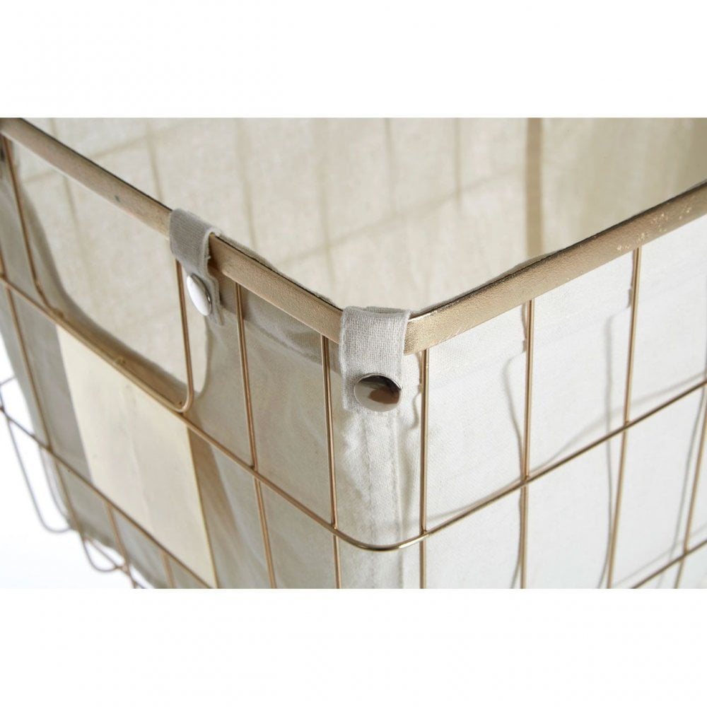 Medium Gold Finish Iron Wire Storage Basket
