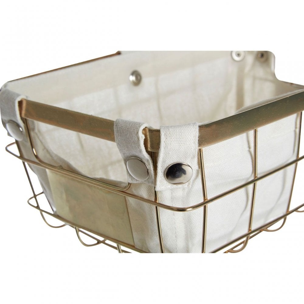 Small Gold Finish Iron Wire Storage Basket