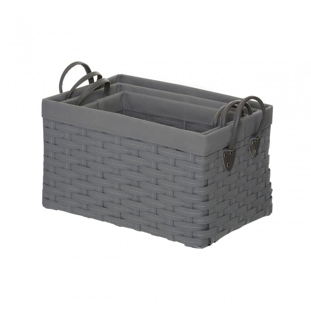 Lida Lattice Grey Rectangular Storage Baskets