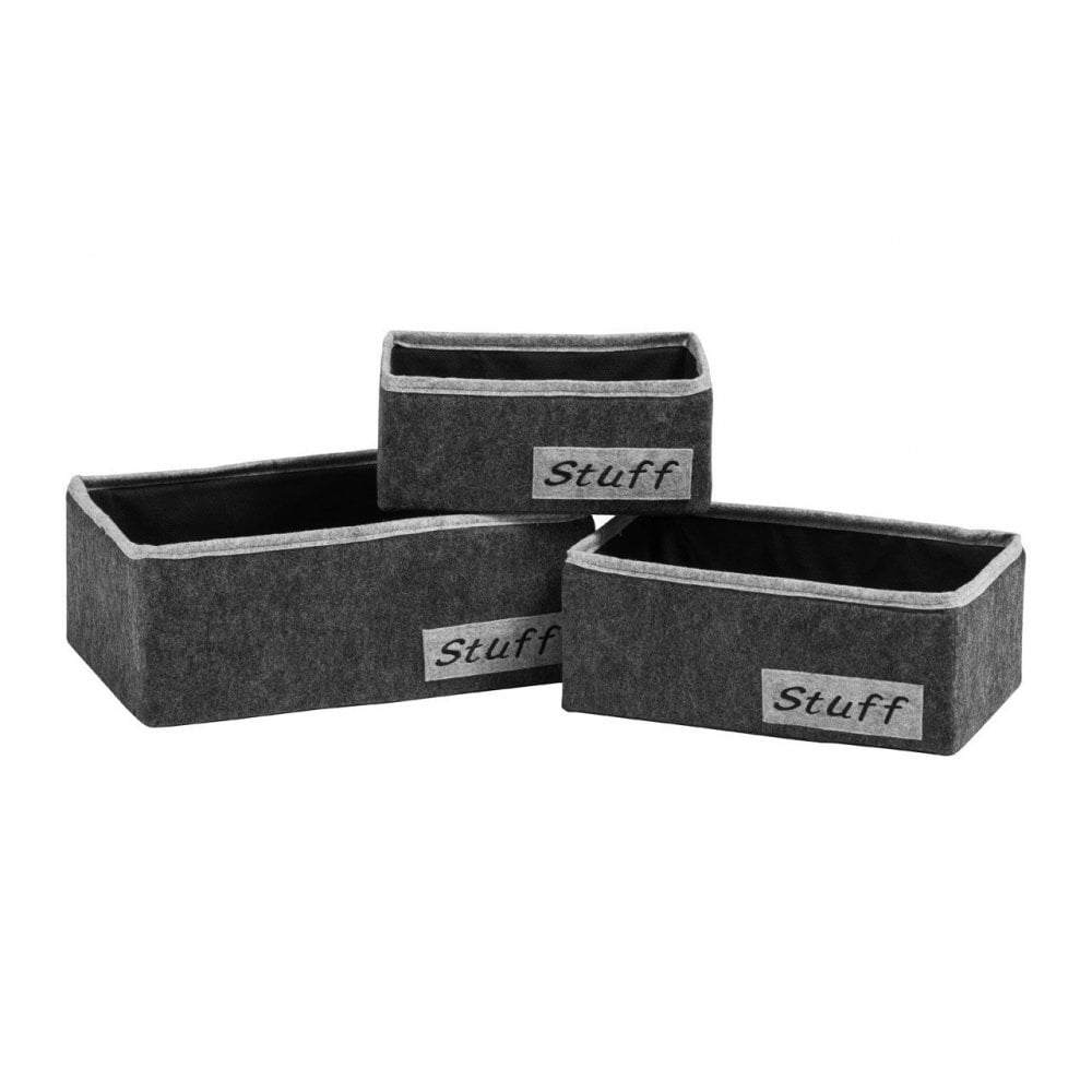Rectangular Stuff Storage Boxes - Set Of 3