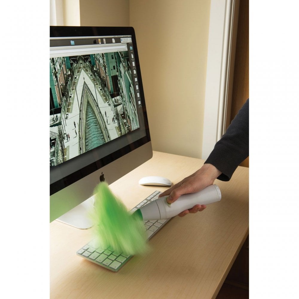 White And Greenrotating Duster