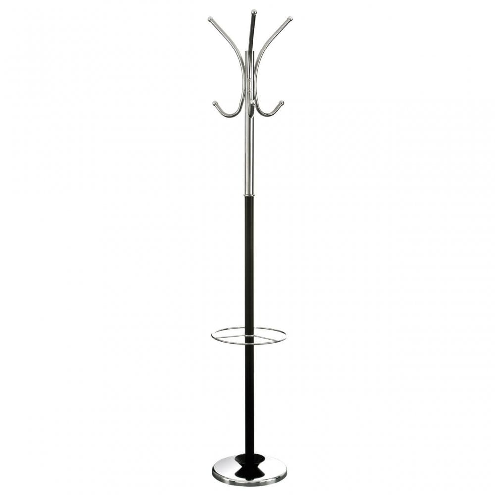 Black And Chrome Floor Standing Coat Stand