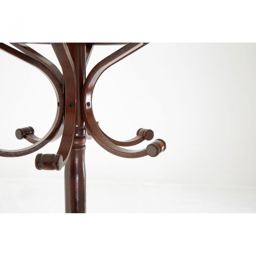 Walnut Finish Solid Birchwood Coat Stand