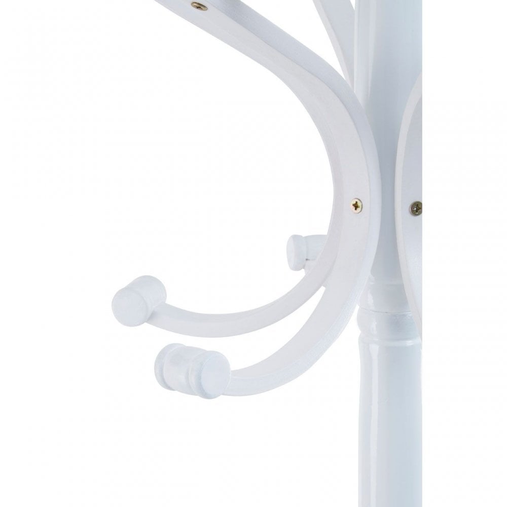 White Finish Floor Standing Coat Stand
