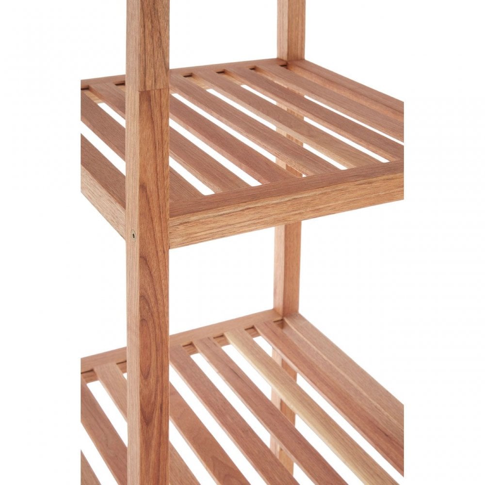 5 Tier Walnut Wood Bathroom Shelf Unit