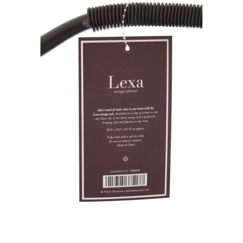 Lexa Black Metal Storage Rack