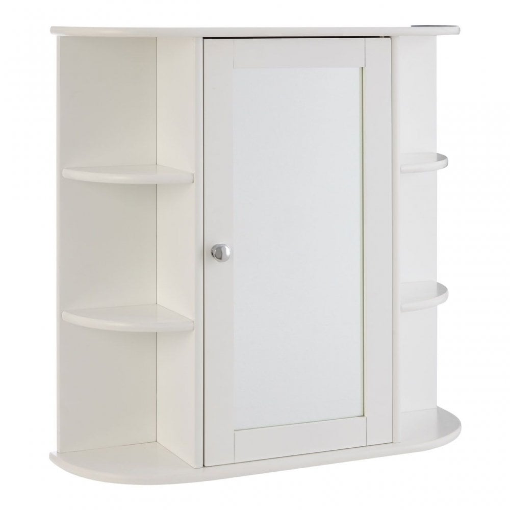 6 Shelves / Mirrored Door Bathroom Cabinet