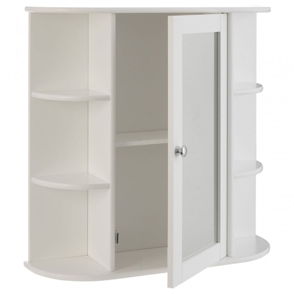6 Shelves / Mirrored Door Bathroom Cabinet