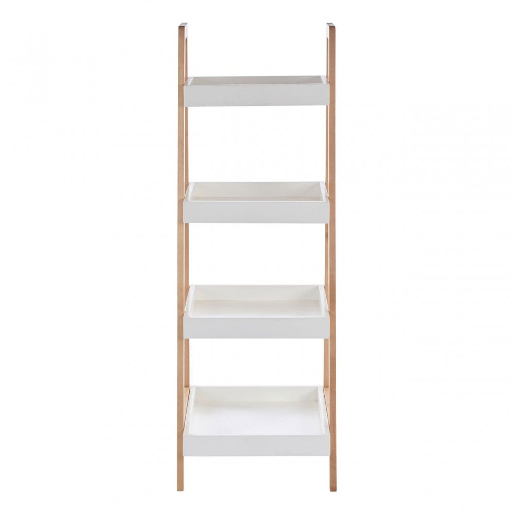 4 Tier Birch Wood Bathroom Shelf