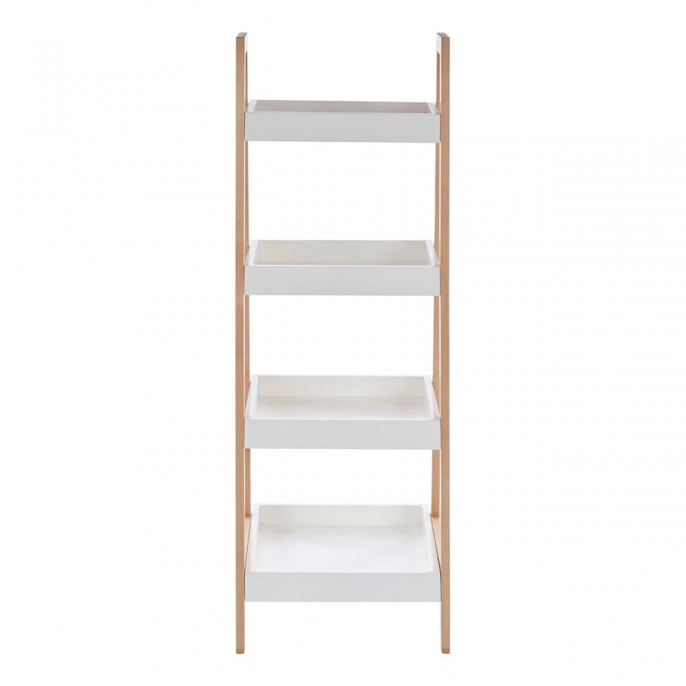 4 Tier Birch Wood Bathroom Shelf