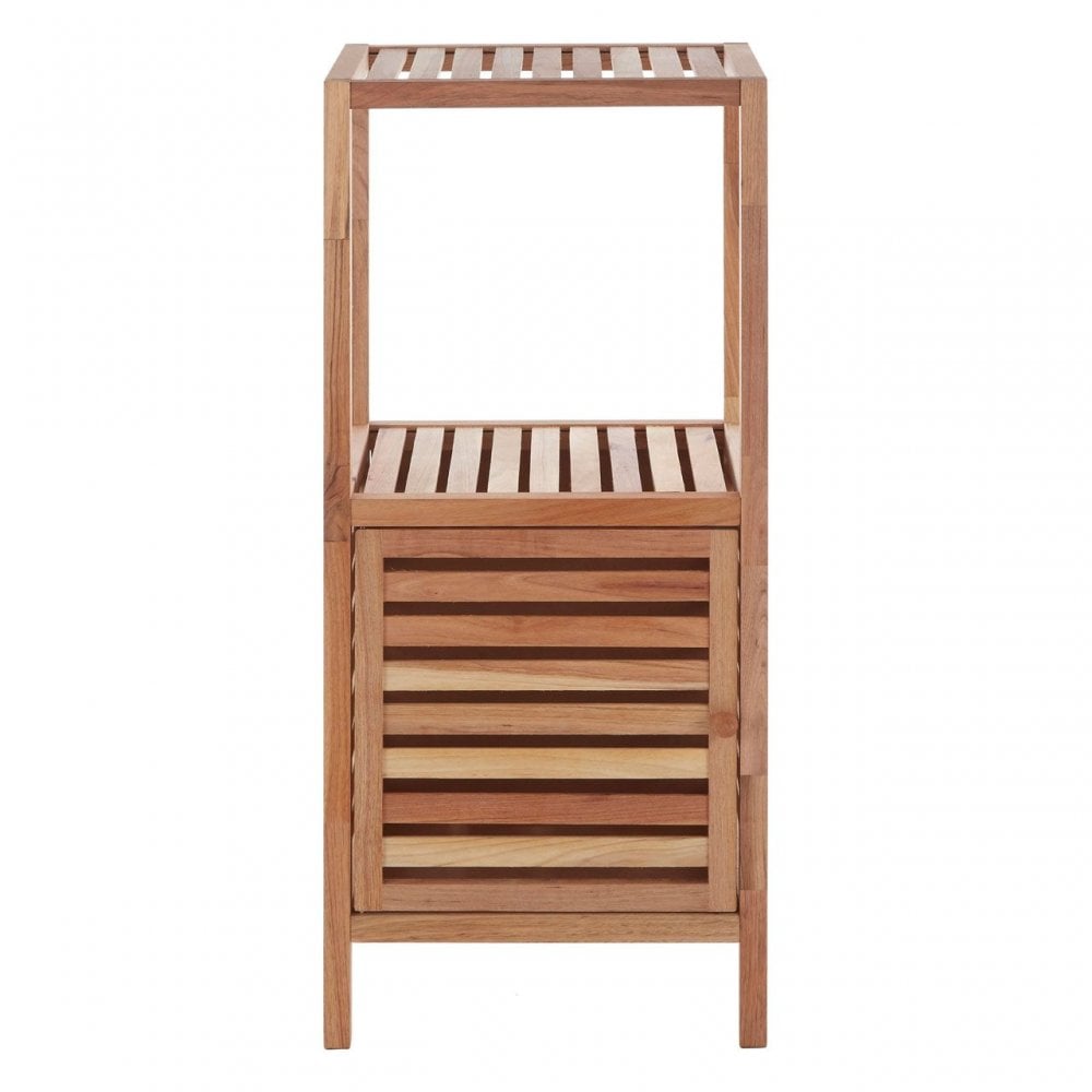 2 Tier Walnut Wood Bathroom Shelf Unit
