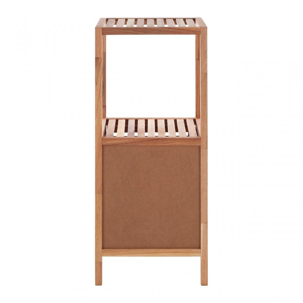 2 Tier Walnut Wood Bathroom Shelf Unit