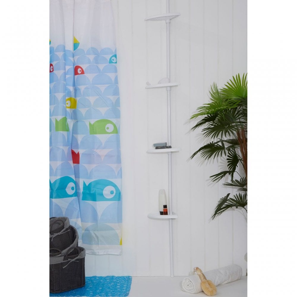 White Ps 4 Tier Corner Shelf Unit