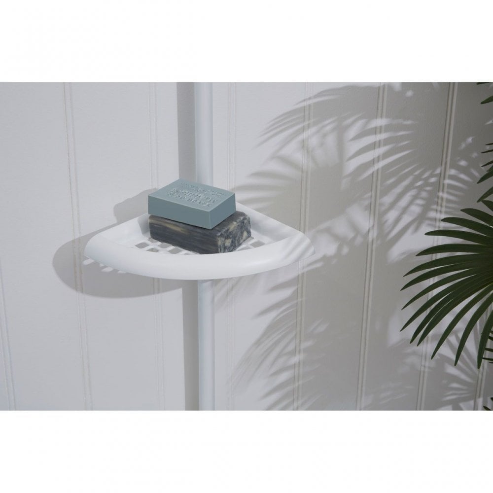 White Ps 4 Tier Corner Shelf Unit