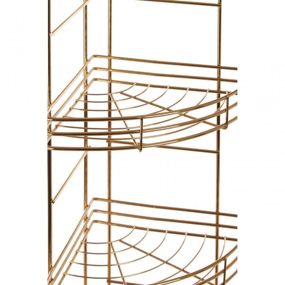 5 Tier Gold Finish Corner Storage Rack