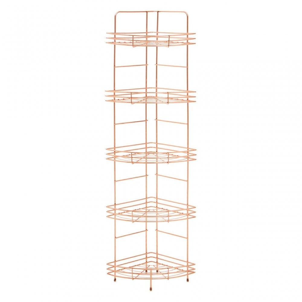 5 Tier Copper Finish Corner Storage Rack