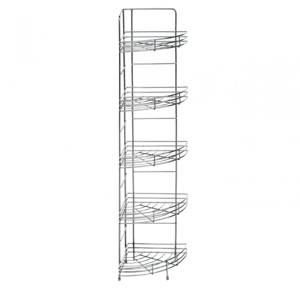 5 Tier Chrome Corner Storage Rack