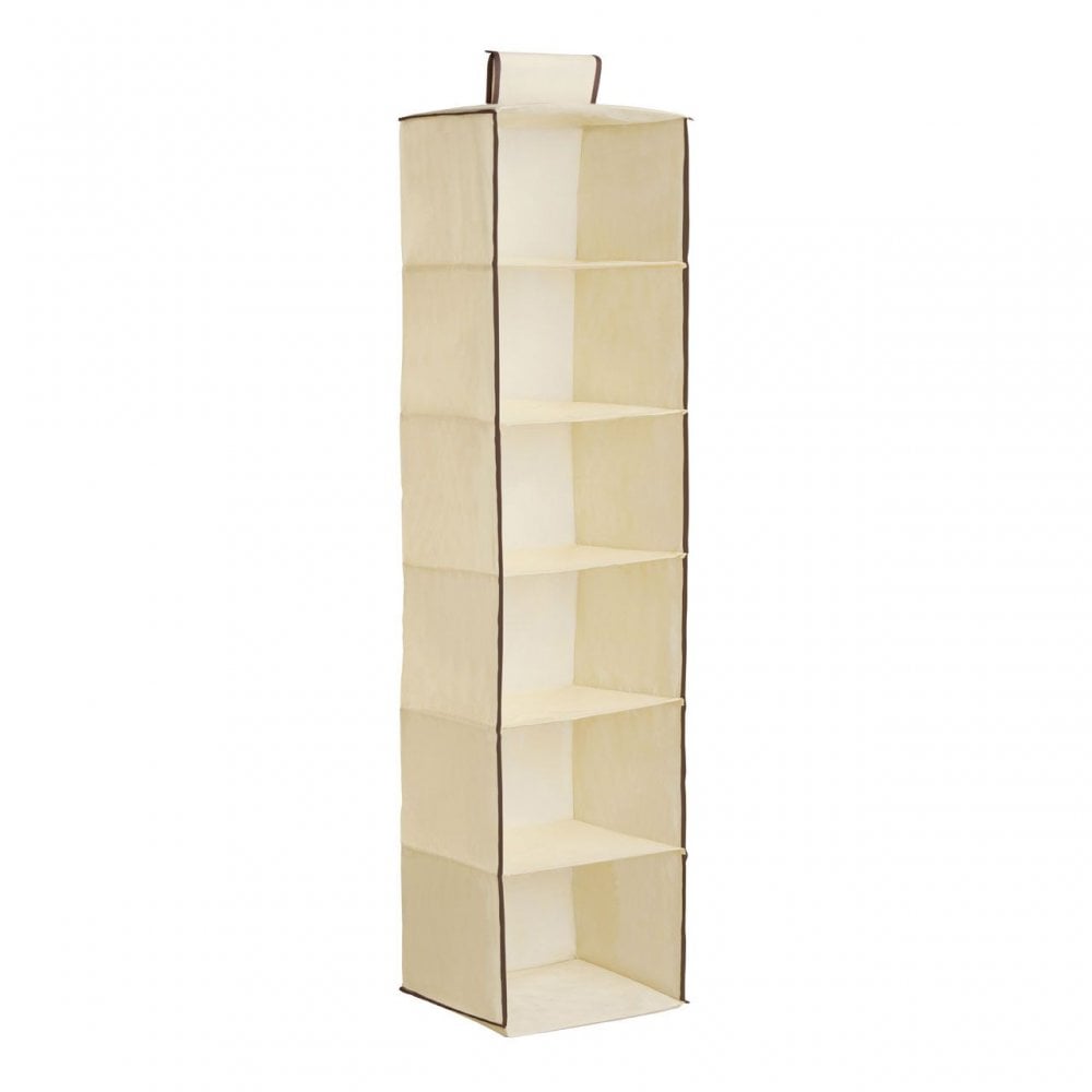 6 Section Cream Hanging Garment Organiser
