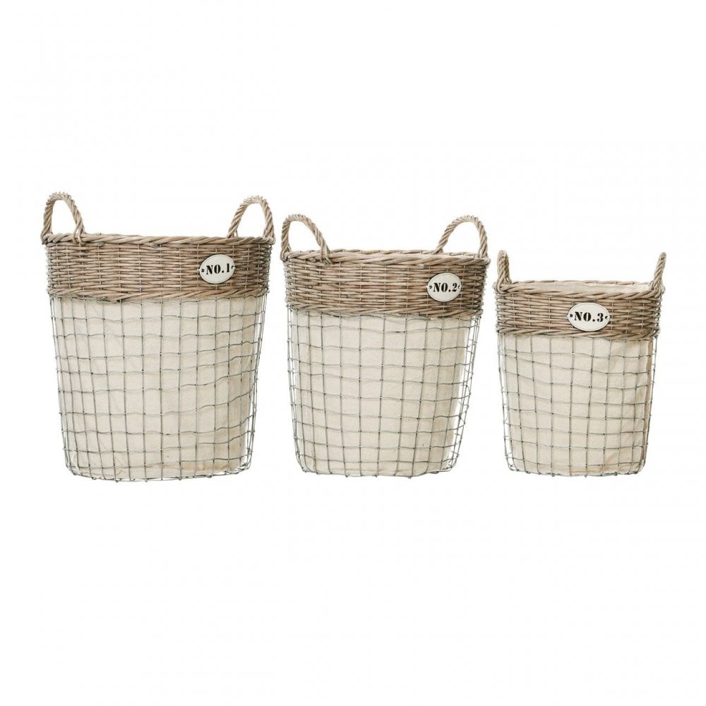 Lida Round Laundry Baskets - Set Of 3
